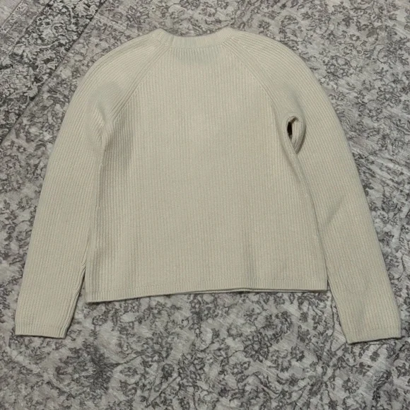 Quince Mongolian Cashmere Fisherman Crewneck Sweater Soft Ivory - Picture 5 of 13